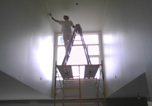 our commercial decorator in altrincham finishing a job